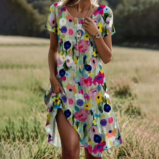 Stella - Colorful Floral Summer Dress