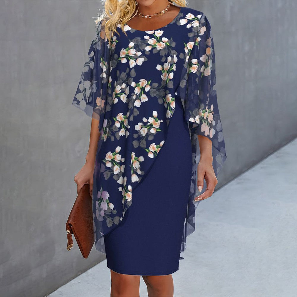 Olive - Floral Dress with Tummy Coverage