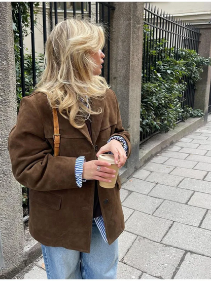 Cate - Brown Suede Jacket