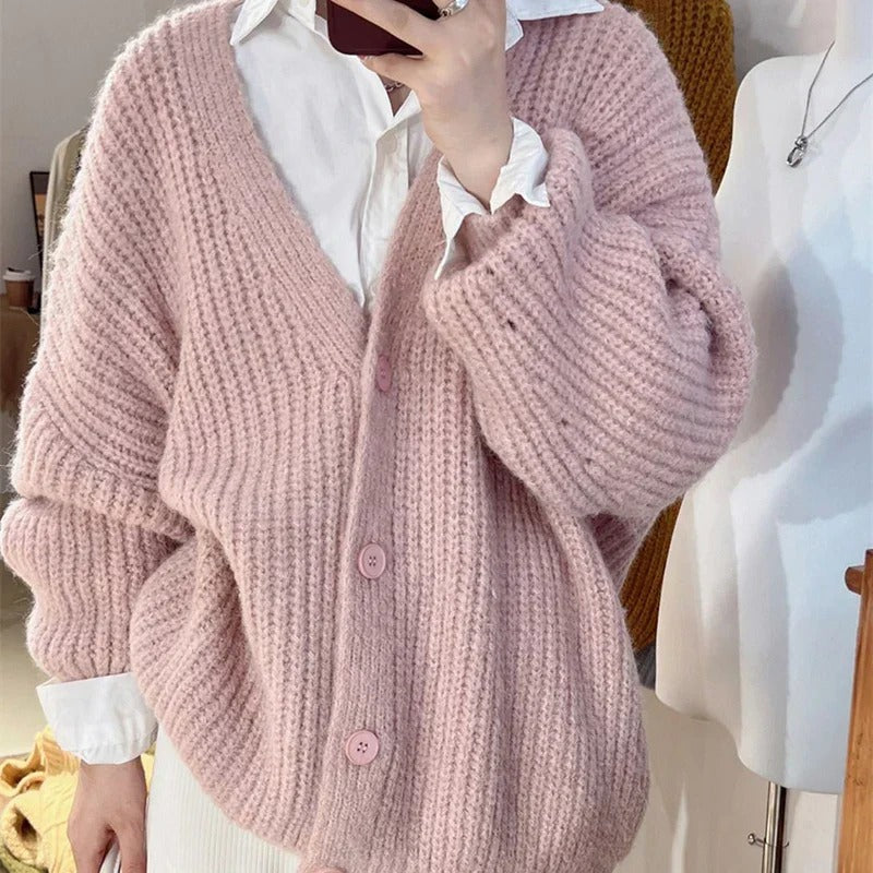 Sweetzel - Chic and Cozy Oversized Knit Cardigan