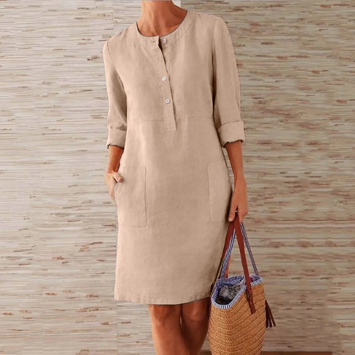 Fiona - Casual Cotton and Linen Summer Dress