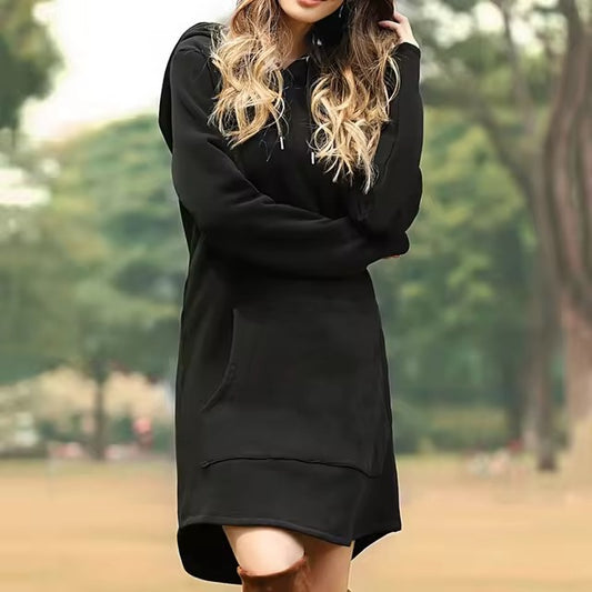 Casual hoodie dress for women, combining comfort and style for everyday wear.