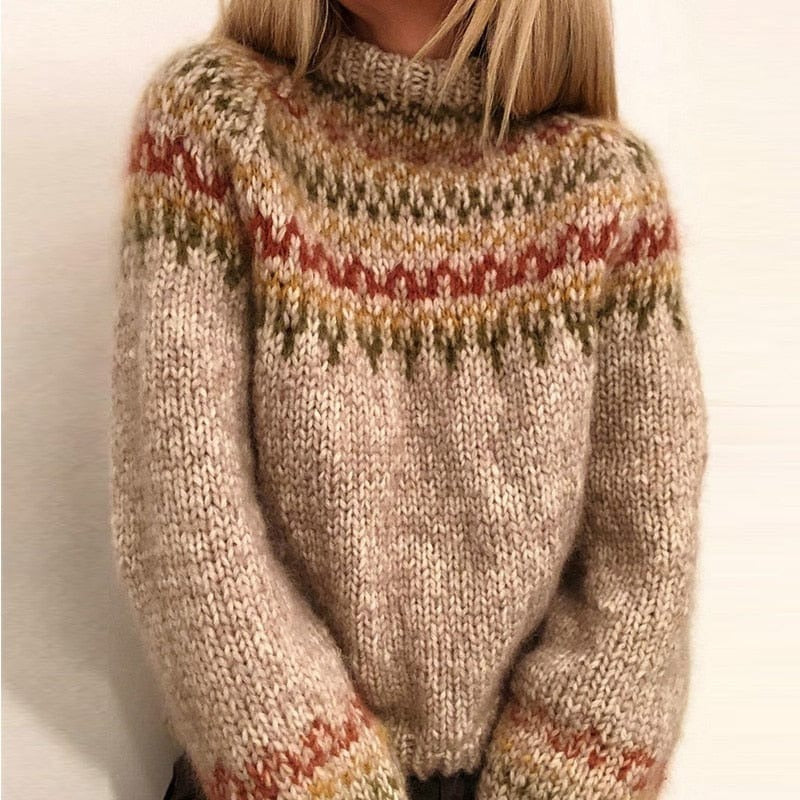 Chunky knit warm sweater, perfect for stylish comfort on cold days