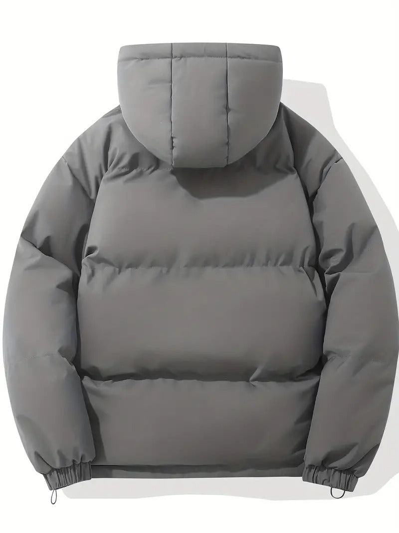 Elegant winter jacket with hood for warmth, comfort, and stylish protection against the elements.