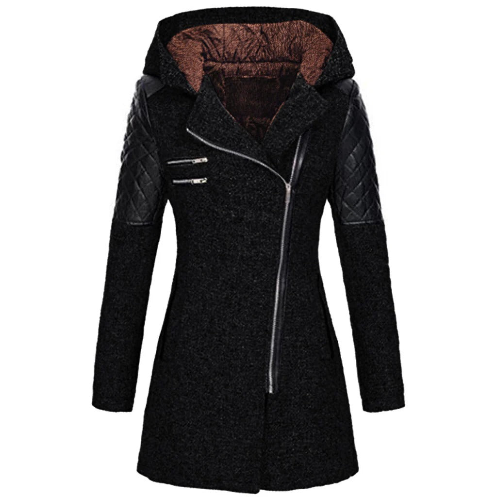 Elegant winter jacket for women with insulated fabric and tailored fit for warmth and style.