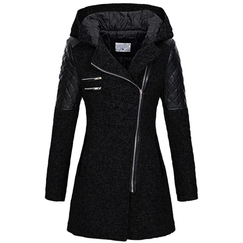 Elegant winter jacket for women with insulated fabric and tailored fit for warmth and style.