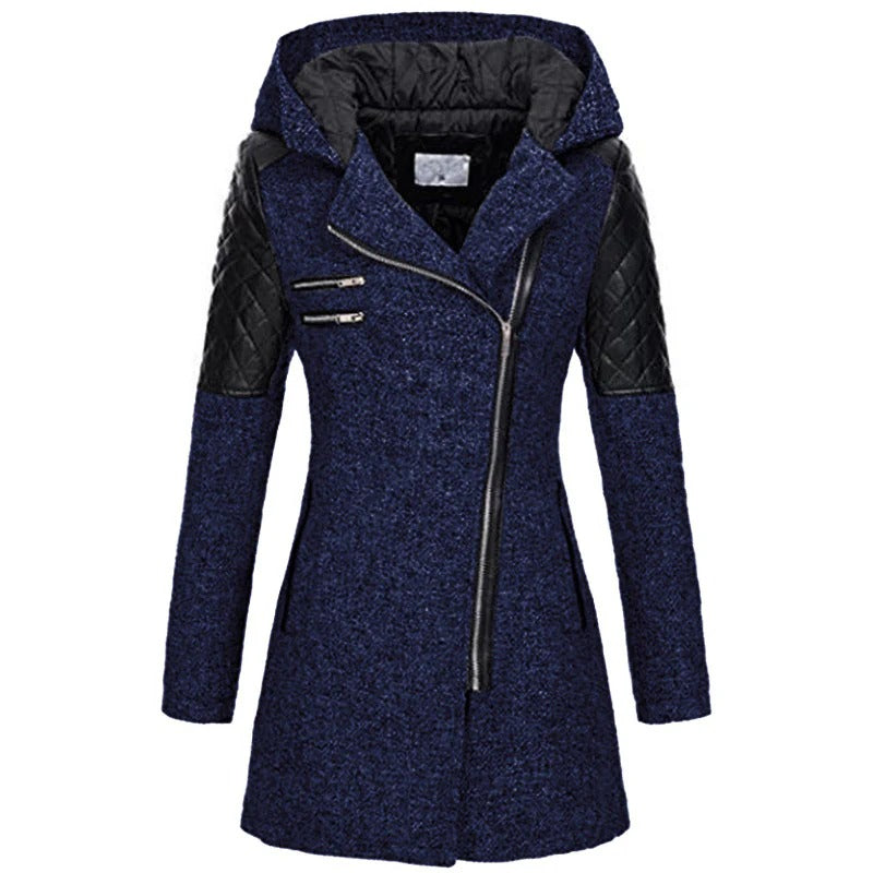 Elegant winter jacket for women with insulated fabric and tailored fit for warmth and style.