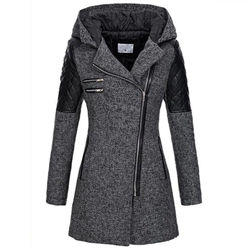 Elegant winter jacket for women with insulated fabric and tailored fit for warmth and style.