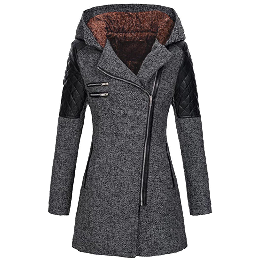 Elegant winter jacket for women with insulated fabric and tailored fit for warmth and style.