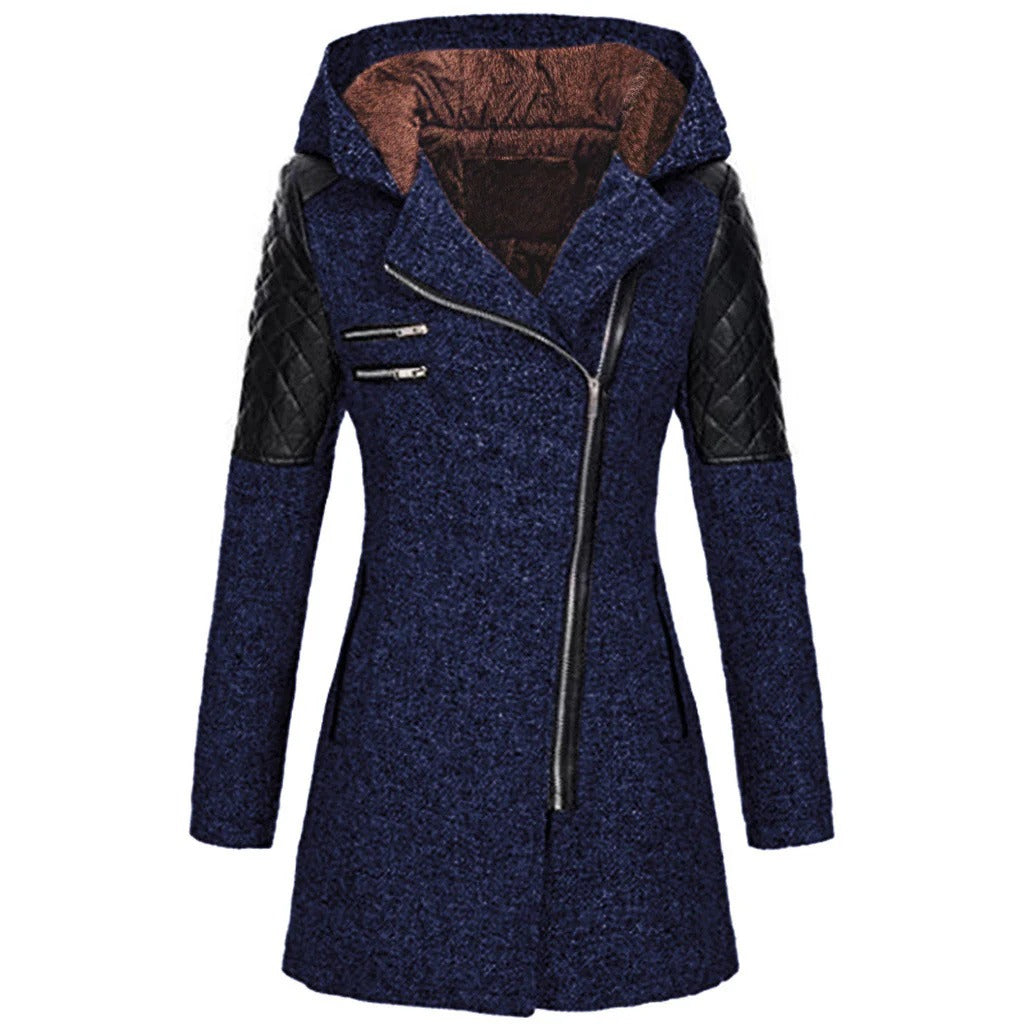 Elegant winter jacket for women with insulated fabric and tailored fit for warmth and style.