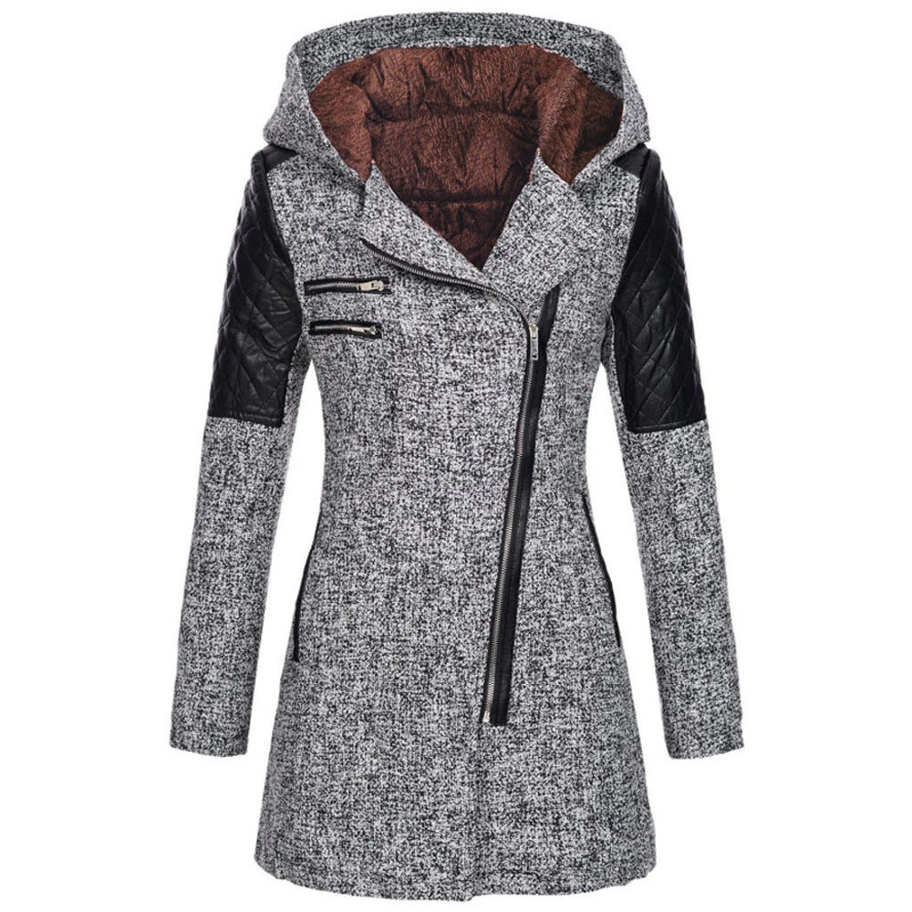 Elegant winter jacket for women with insulated fabric and tailored fit for warmth and style.