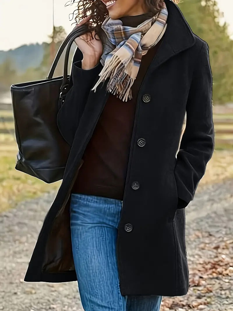 stylish autumn and winter coat, perfect for cold weather outings.