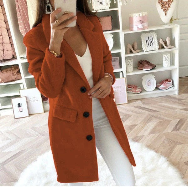 Stylish wool jacket for women, perfect for staying warm and fashionable during fall and winter seasons.