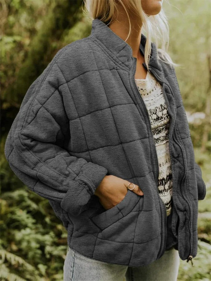 Elegant warm winter coat with fleece lining, perfect for chic winter styling and ultimate warmth.