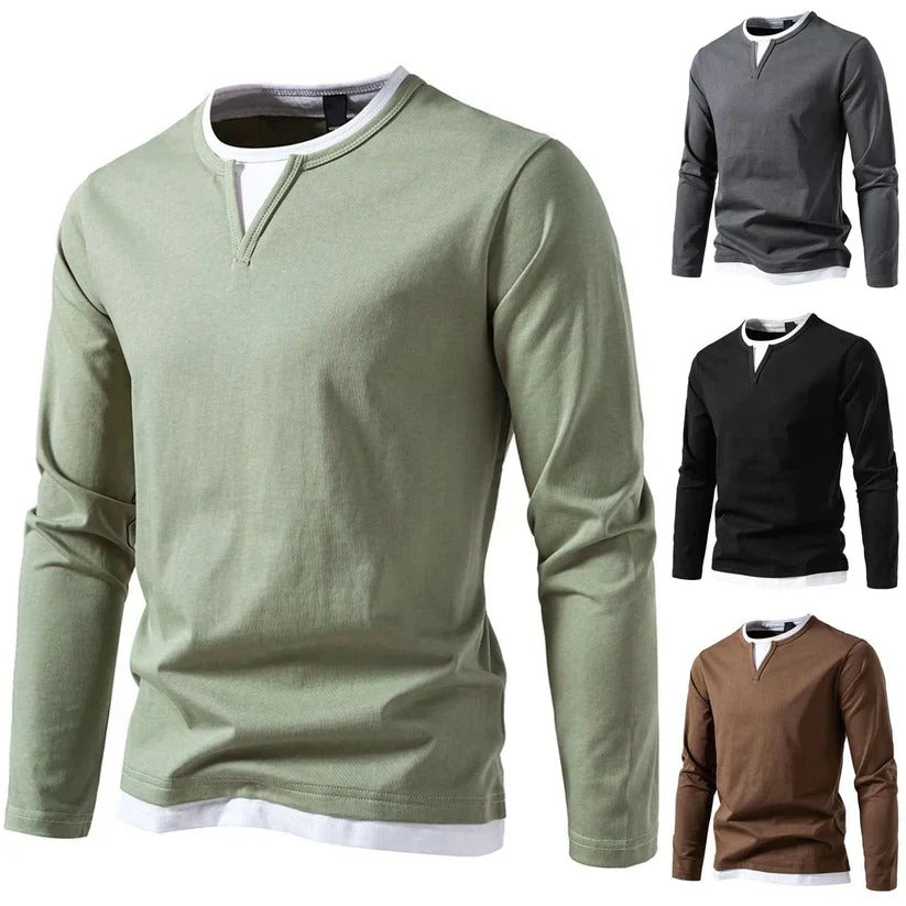 Warm V-Neck Sweater for stylish comfort in cold weather.