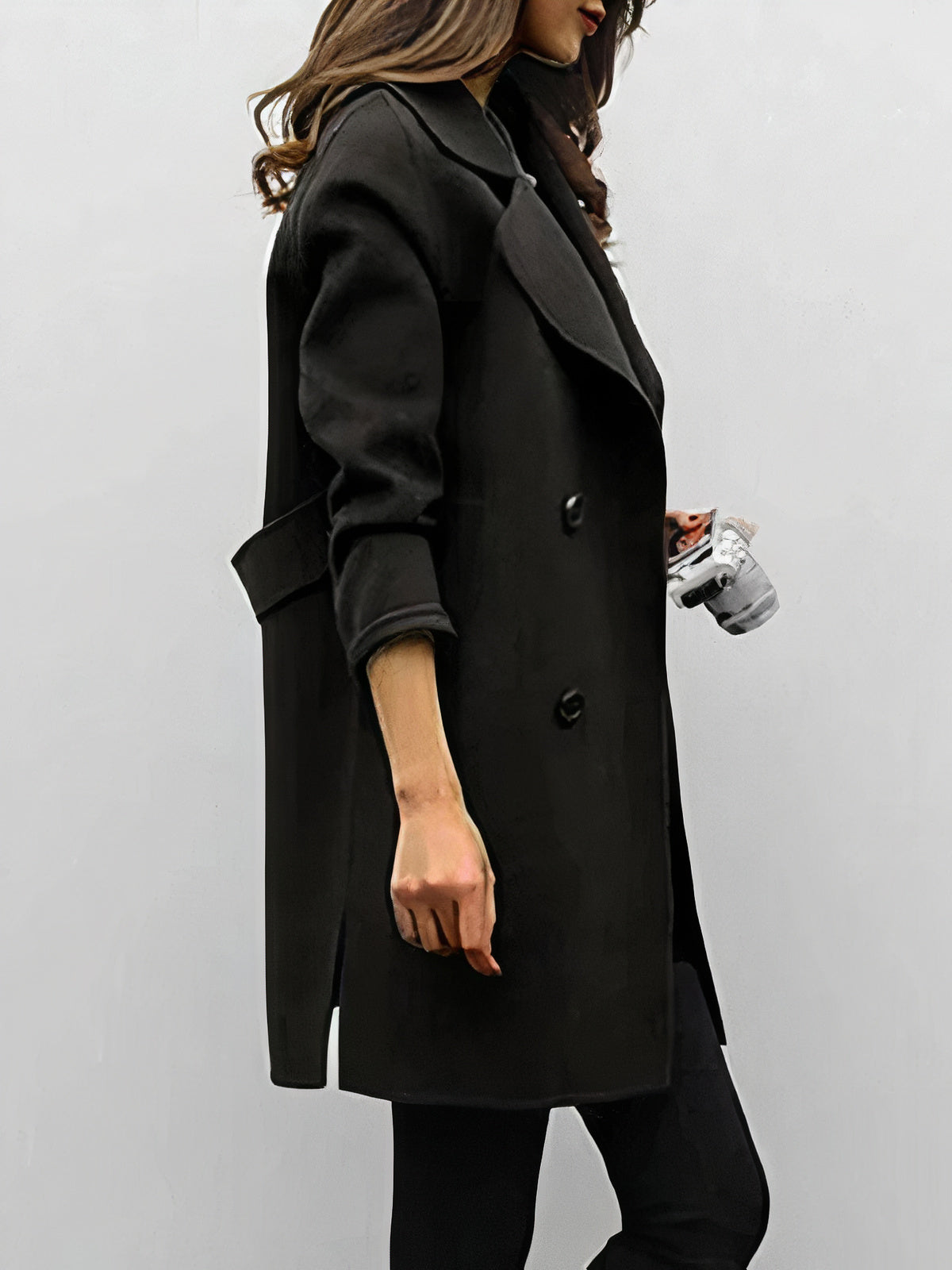 Warm wool jacket for women, ideal for stylish winter layering.